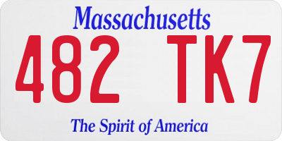 MA license plate 482TK7