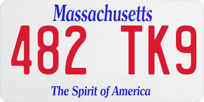 MA license plate 482TK9