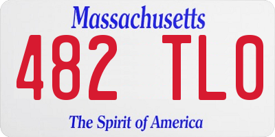 MA license plate 482TL0