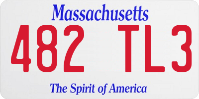 MA license plate 482TL3