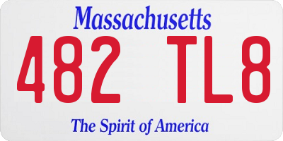 MA license plate 482TL8