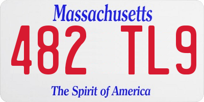 MA license plate 482TL9
