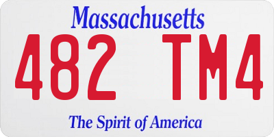 MA license plate 482TM4