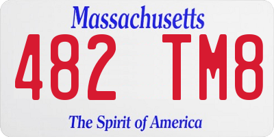 MA license plate 482TM8