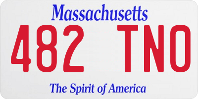 MA license plate 482TN0