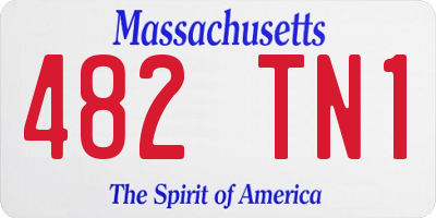 MA license plate 482TN1