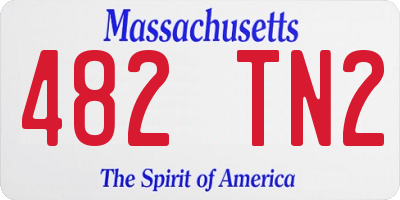 MA license plate 482TN2