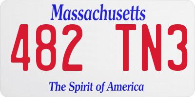 MA license plate 482TN3