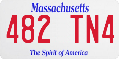 MA license plate 482TN4