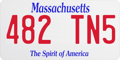 MA license plate 482TN5