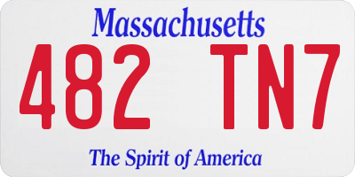 MA license plate 482TN7