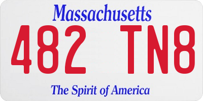 MA license plate 482TN8