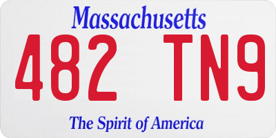 MA license plate 482TN9