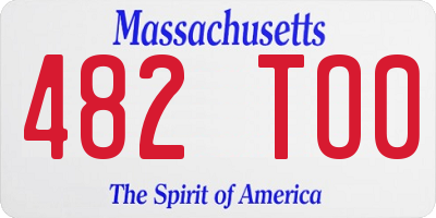 MA license plate 482TO0