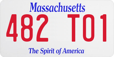 MA license plate 482TO1