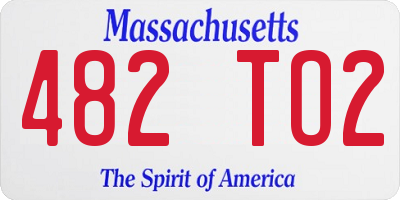 MA license plate 482TO2
