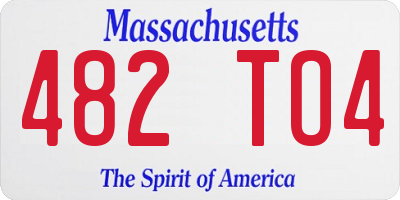 MA license plate 482TO4