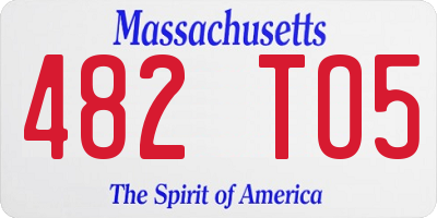 MA license plate 482TO5