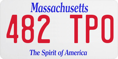 MA license plate 482TP0