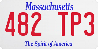 MA license plate 482TP3