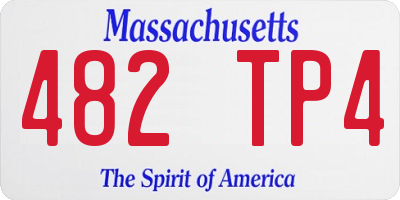 MA license plate 482TP4