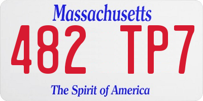 MA license plate 482TP7
