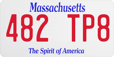 MA license plate 482TP8