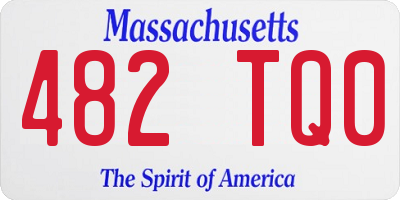 MA license plate 482TQ0