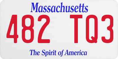 MA license plate 482TQ3