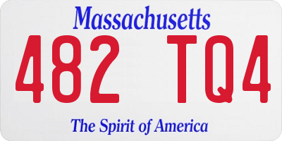 MA license plate 482TQ4