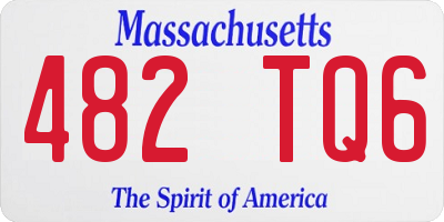 MA license plate 482TQ6