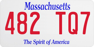 MA license plate 482TQ7