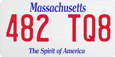 MA license plate 482TQ8