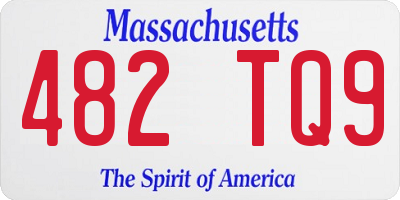 MA license plate 482TQ9