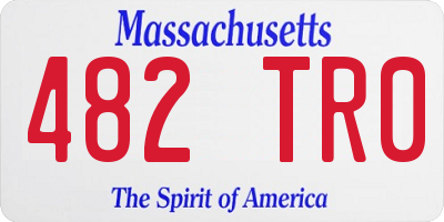 MA license plate 482TR0