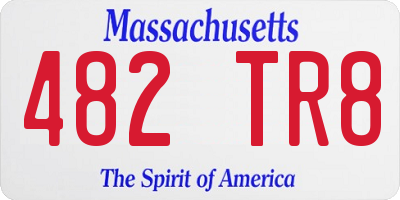 MA license plate 482TR8