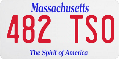 MA license plate 482TS0