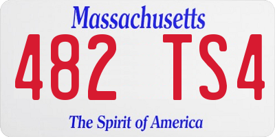 MA license plate 482TS4