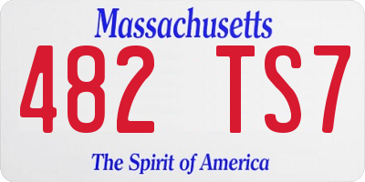 MA license plate 482TS7