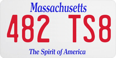 MA license plate 482TS8
