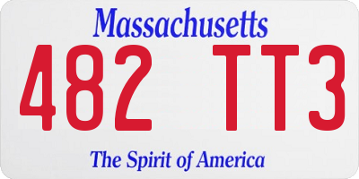 MA license plate 482TT3