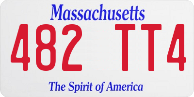 MA license plate 482TT4