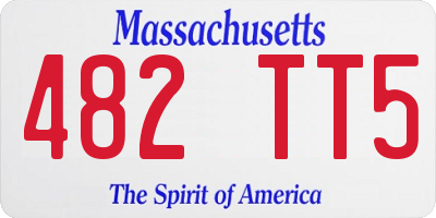 MA license plate 482TT5