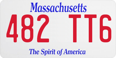 MA license plate 482TT6