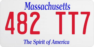 MA license plate 482TT7