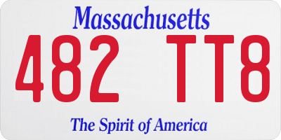 MA license plate 482TT8