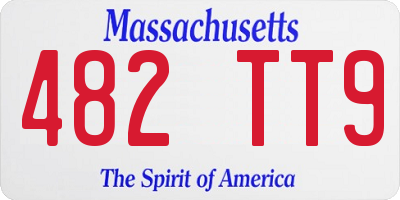 MA license plate 482TT9
