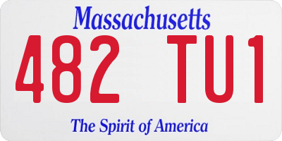 MA license plate 482TU1
