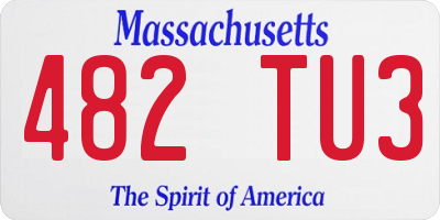 MA license plate 482TU3