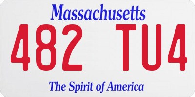 MA license plate 482TU4